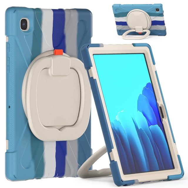 Funda colorida para Samsung Tab A7 de 10,4 pulgadas T500 con soporte de anillo ajustable grande y protección contra golpes.