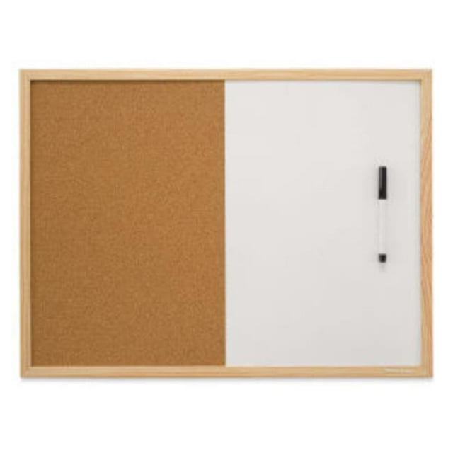 Bi-Silque MX04001010 Cadre en Pin 18 Po x 24 Po Combo MasterVision Liège & Tableau Effaçable à Sec