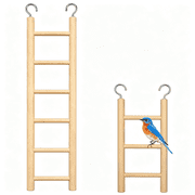 CYFW 2 Pcs Natural Wooden Bird Ladder, Wooden Bird Ladder for Cage, Birds Cage Ladders for Parakeets, Parrots, Cockatoo & Lovebirds Bird Ladder (3 Step & 6 Step)
