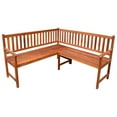 thumbnail image 3 of vidaXL Patio Corner Bench with Cushions 59.1" Solid Acacia Wood, 3 of 3