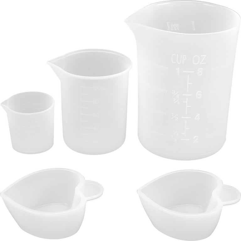  Kichvoe 6Pcs 50ml Silicone Measuring Cup silicone bowls DIY  material Epoxy Mixing Cups resin mixing cup kit epoxy resin mixing cup  silicone mixing crayon mold white liquid Silica gel scale 
