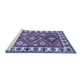 thumbnail image 2 of Ahgly Company Machine Washable Indoor Square Geometric Blue Traditional Area Rugs, 6' Square, 2 of 4