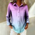 thumbnail image 4 of Breezora Women's Blouse Waffle Texture Button Down Long Sleeve Fall Shirt for Cozy Work and Camping Comfort M Size Pink, 4 of 7