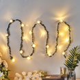 thumbnail image 3 of Efavormart 9FT 20 LED White Artificial Foam Rose and Lace Flower Garland, Battery Operated Warm White Fairy String Lights Flowers Party Wedding Wall Garden Plants Decor Indoor Outdoor Decoration, 3 of 11