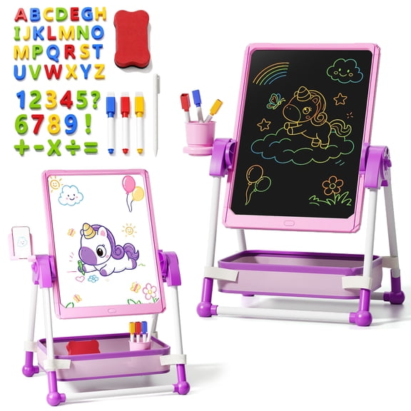 Gelomee LCD Writing Tablet, Colorful Toddler Doodle Board Drawing Tablet-Red