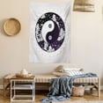 thumbnail image 2 of Mystic Tapestry, Yin-Yang Symbol with Round Pattern Represents the Universe Ethnic Boho Design, Wall Hanging for Bedroom Living Room Dorm Decor, 60W X 80L Inches, Black White Beige, by Ambesonne, 2 of 5