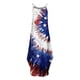 thumbnail image 4 of Día de la Independencia Mujer Verano Casual Sin Mangas Cuello Halter Tirante Falda Abertura Maxi Vestido Estampado Pompotops qwe13644, 4 of 4