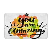 POP You are Amazing Inspiration Quote Front Door Mat 30x18 Inches Welcome Doormat for Home Indoor Entrance Kitchen Patio