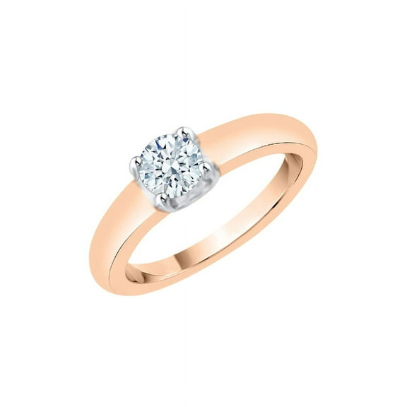 KATARINA Diamond Solitaire Promise Ring in 14K Rose Gold (1/4 cttw, I-J, I1-I2) (Size-6.5)