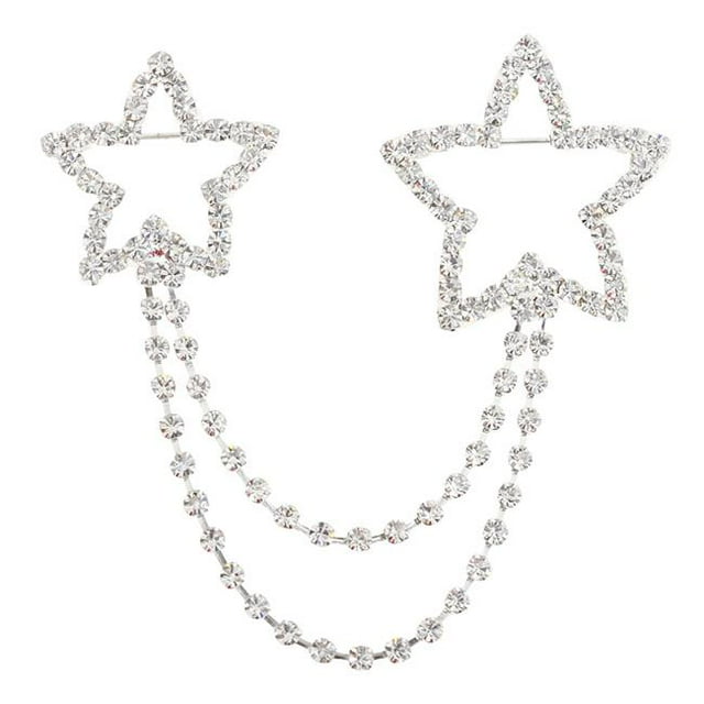 Fantasyard Pixel Shooting Star Charm Brooch Pin - Silver - 2.5 x 2.5 in.