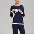 thumbnail image 5 of breaise Maternity Nursing Pajama Set Long Sleeve Breastfeeding Top & Pants with Pockets Breastfeeding Sleepwear Double Layer Pregnancy Sets, 5 of 6