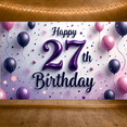 thumbnail image 7 of Purple Balloons Happy Birthday Banner Colorful Decoration Birthday Party Milestone Birthday for Adult Celebration Indoor Decor Photo Shoot, 7 of 7