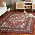 thumbnail image 5 of SAFAVIEH Journey Elfrida Medallion Machine Washable Area Rug, Red/Ivory, 6'7" x 6'7" Square, 5 of 13