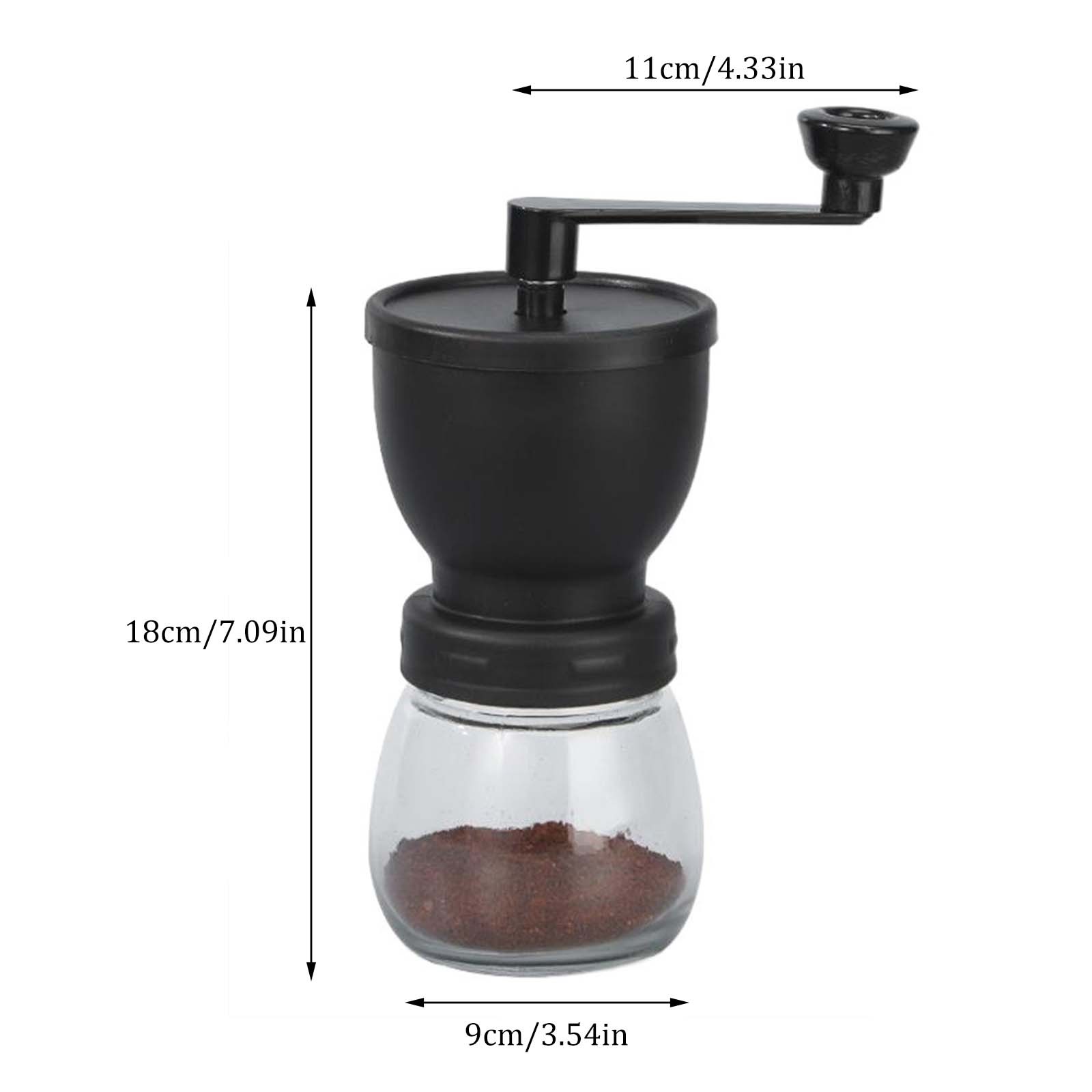 Portable Manual Coffee Grinder with Adjustable Ceramic Burr & Bonus Glass Jar for Home, Office & Travel