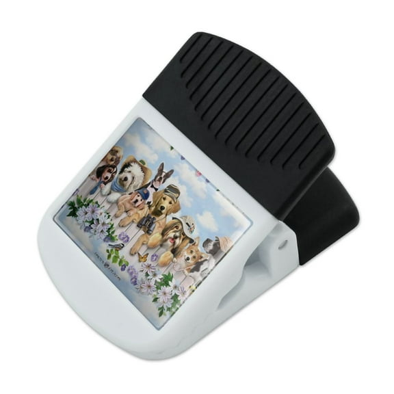 Dogs Outdoors on Fence Pattern Refrigerator Fridge Magnet Magnetic Hanging Hook Note Snack Clip