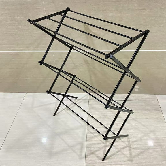 ROJMMFOL Clothes drying racks,Clothes Drying Rack Household Indoor, Foldable Drying Rack Clothing for Laundry - 30" x 48" x 11", Space Saving Indoor&Outdoor, Black-1pack