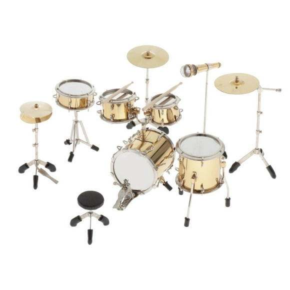 Set de Tambor en Miniatura 1/6 perfecl Instrumento musical Completo