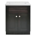 thumbnail image 6 of Design House Brookings 25" x 22" Assembled Shaker 2-Door Bathroom Vanity with Cultured Marble 4" Centerset Solid White Top, Espresso/White, 6 of 28