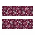 thumbnail image 2 of Winter Bench Cushion Set of 2, Floral Flakes with Colorful Swirls Dots and Stars Xmas Party, Standard Size Foam Pad and Decorative Cover, Maroon White Multicolor, by Ambesonne, 2 of 4