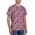 thumbnail image 2 of Bixox Men's Strawberries Printed Short Sleeve Skinny Athletic T-Shirt, 2 of 6