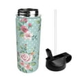 thumbnail image 2 of Yiaed Vintage Floral Print Water Bottle with Straw Lid, Stainless Steel Double Wall Insulated Water Bottle | Leak-Proof and Spill-Proof Water Bottle, 2 of 8