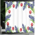 thumbnail image 4 of Ambesonne Floral Shower Curtain, Blossom Spring Flowers, 69"Wx70"L, Red Purple Green, 4 of 5