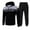 01 Black, variant on guisaled Men's Sweatsuit 2 Pieces Set Cozy Zip Up Hoodie Tracksuit Athletic Fashion Color Block Casual Jogging Suit for Men