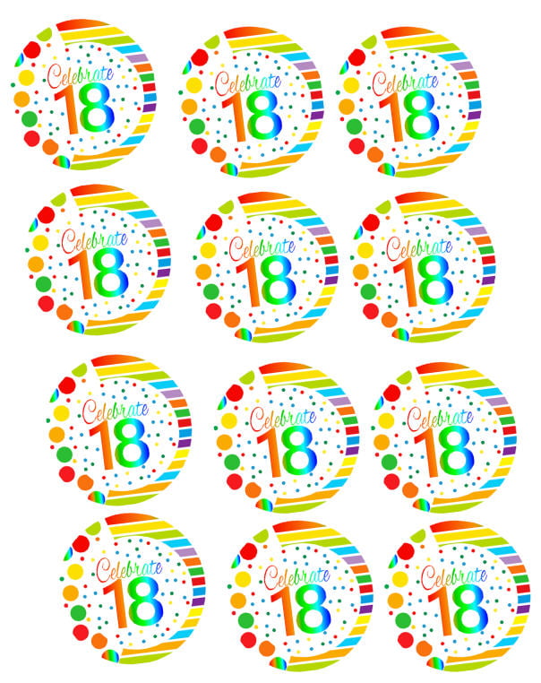 Ladies Celebrations Happy 50th Birthday Champagne Bottles Precut Edible Cupcake Toppers/Cake Decorations Mens Party Pack of 12 