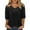Black-07, variant on Womens Plus Size Tops Elbow-Length Puff Sleeve Dressy Blouses Crew Neck Pleated Front Casual Loose Tunic Tops Summer Shirts S-2XL
