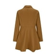 thumbnail image 6 of Olyvenn Long Pea Coats for Women Winter Lapel Collar Single Breasted Wool Blend Peacoat Thicken Casual Blazer Jacket Coffee L, 6 of 9