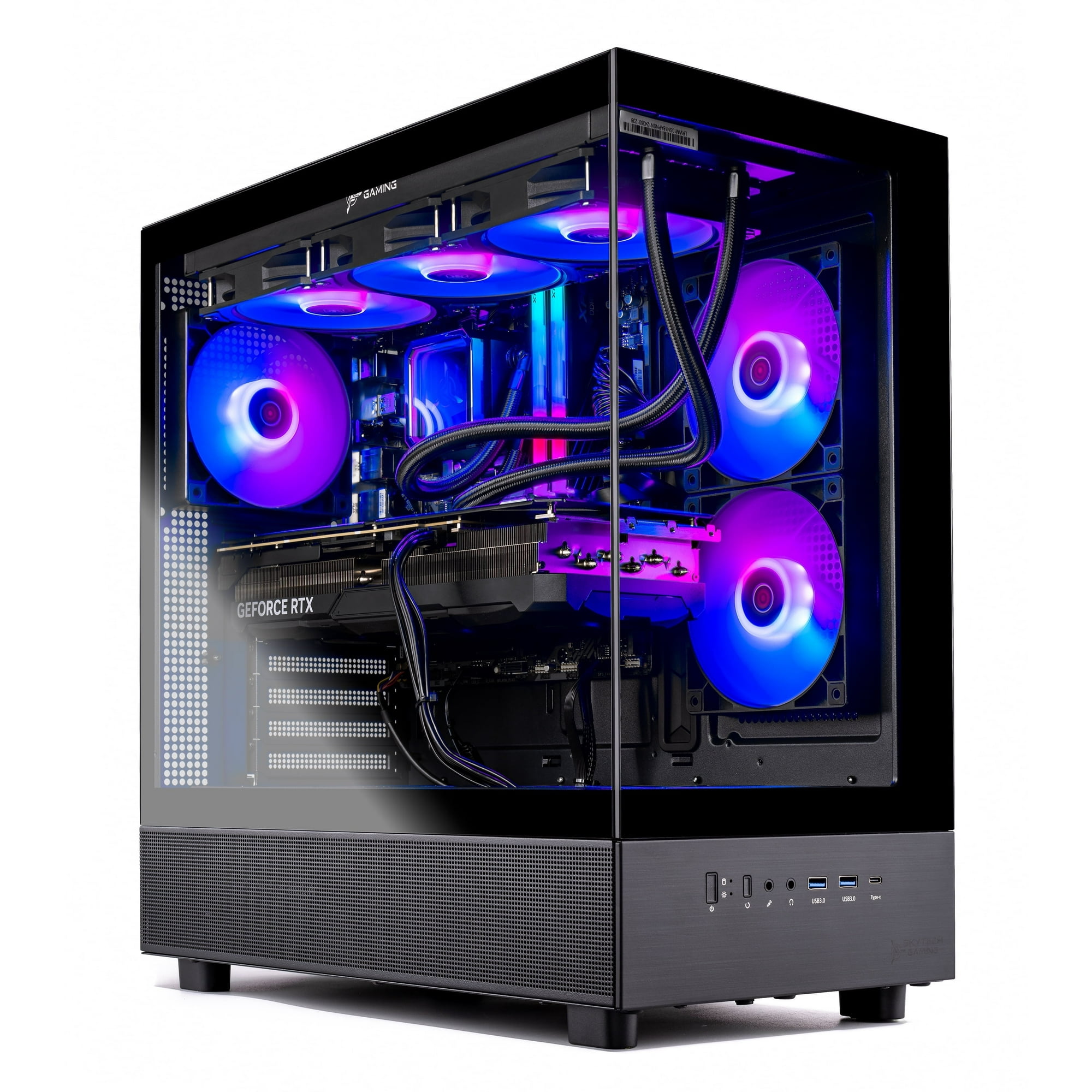 Skytech Azure Gaming PC Desktop INTEL Core i7 14700F MC NVIDIA GeForce RTX 5070 1TB Gen4 NVMe SSD 32GB DDR5 RAM, AIO Liquid Cooling Windows 11 (Software Offer with Purchase)