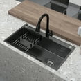 thumbnail image 5 of 30" Undermount Kitchen Sink Stainless Steel Black Single Sink Modern Design Durable With Multiple Accessories, 5 of 8