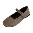 thumbnail image 5 of Women's Suede Ballet Flats Autumn Fashion Casual Wide Slip on Wedge Low Heel Mary Janes Walking Shoes, 5 of 6