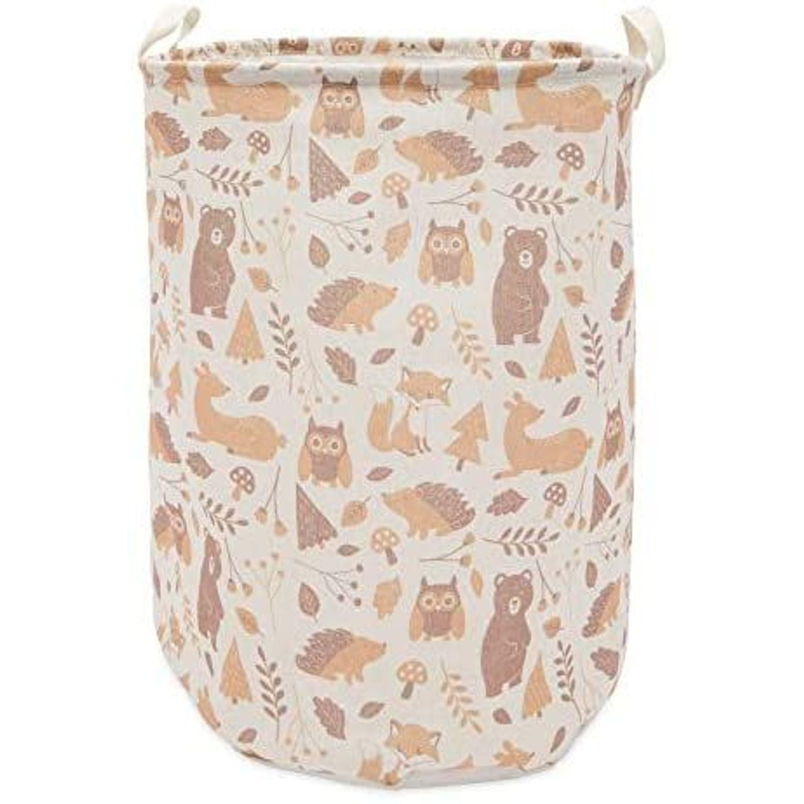 Collapsible Canvas Clothes Laundry Hamper Basket with Handle for Bathroom and Bedroom, 20 x 16 in