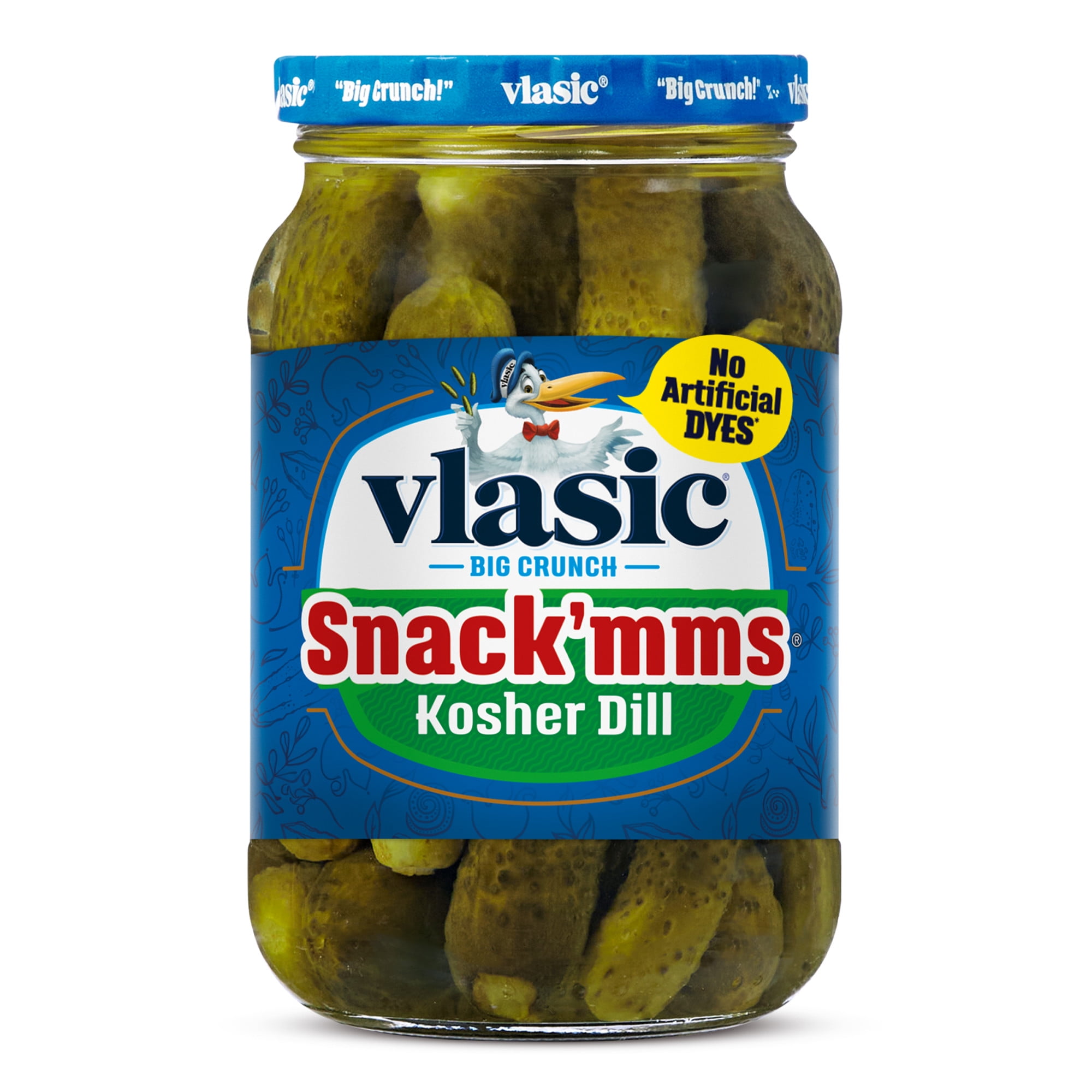 (6 pack) Vlasic Snack'mms Kosher Dill Mini Pickles, Keto Friendly, 16 fl. oz.