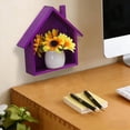 thumbnail image 4 of SIYTUAU Cute Little House Wall Shelf For Solid Wood Walls Childrens Room Kindergarten Dining Room Wooden Storage Decorative Shelving Wood Purple, 4 of 7