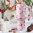 thumbnail image 6 of 40 OZ Christmas Gift Tumbler with Handle and Straw Pink Christmas Tree Steel Double Walled Vacuum Insulated Cup, Cute Holiday Gifts for Women Girls, 6 of 6
