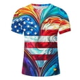thumbnail image 4 of Up to 65% Off! Fmbrln Mens Plus Size 4th of july T-Shirts Fashion Short Sleeve Crew Neck Casual Loose Independence Day Print Tops Comfy Patriotic Tees, 4 of 5