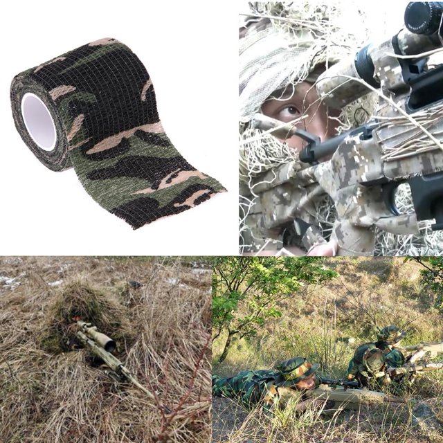 5cm X 4.5m Outdoor Bionic Wrap Hunting Camping Stealth Tape (Camuflaje 3) Likrtyny Para estrenar
