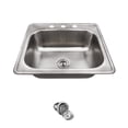 thumbnail image 2 of US1038T Topmount Stainless Steel 25 in. 3-Hole Single Bowl Kitchen Sink Ensemble, 2 of 5