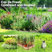 Decorative Garden Fence 10 Pack, 24in H x 12.5in L Arched No Dig Metal Fence Panels, Rustproof Outdoor Animal Barrier for Dogs, Rabbits, Flower Beds, Yard, Patio Decor & Lawn Border Protection