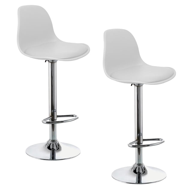 Banco Silla De Comedor Giratorio Respaldo Set 2pzs Cafeteria blanco 1