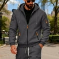 thumbnail image 2 of Dwelliawo Cargo Hoodies for Men Tactical Hoodie Zip Up Cargo Pullover Autumn Fleece Hooded Sweatshirt with Pocket Dark Gray M, 2 of 8