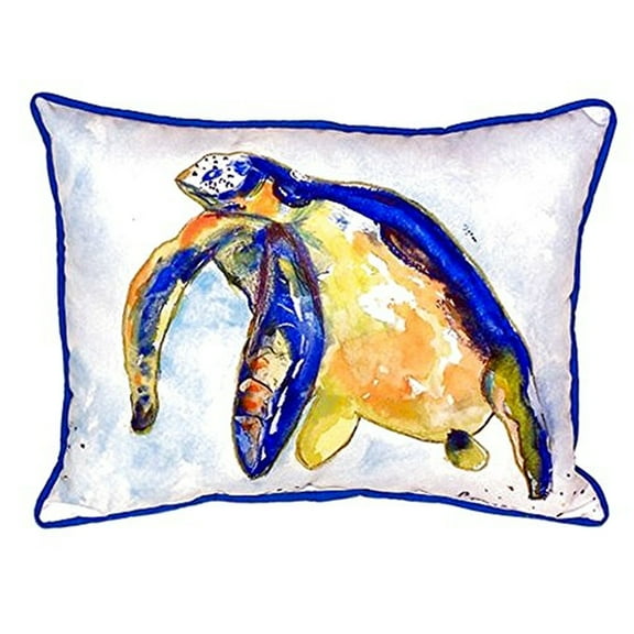 Betsy Drake SN952 11 x 14 in. Blue Sea Turtle - Left Small Indoor & Outdoor Pillow