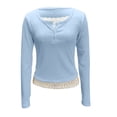 thumbnail image 4 of WERYOUNG Lace Layered T Shirts For Women Long Sleeve Casual Pullover Tee Travel Party Stylish Top L, 4 of 4