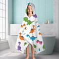 thumbnail image 6 of White Dinosaurs Landscapes Pattern Hooded Bath Towel，60"x35" for Ages 3 To 12 Kids, Quick Dry Lightweight Soft Microfiber Hood Beach Towel Cover Up for Kids, 6 of 7