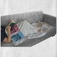 thumbnail image 6 of Gender Reveal Soft Flannel Fleece Throw Blanket, Colorful Stickers Garland and Ribbons Greetings on Wooden Seem Background, Cozy Plush for Indoor and Outdoor Use, 50" x 70", Multicolor, by Ambesonne, 6 of 6