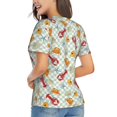 thumbnail image 3 of Vsdgher Lobster Sea Shell Women Shirts V Neck Short Sleeve Tops T-Shirt Basic Tees, S to 3XLX-Large, 3 of 5