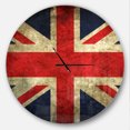 thumbnail image 1 of Designart 'Vintage UK Flag ' Modern wall clock, 1 of 6