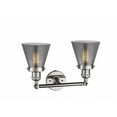 thumbnail image 4 of 208-PN-G63 Innovations Lighting Cone - 2 Light Bath Vanity In Industrial Style-10 Inches Tall and 16 Inches Wide-Polished Nickel Finish-Light Smoke, 4 of 4